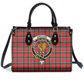 Sinclair Modern Tartan Crest Leather Handbag